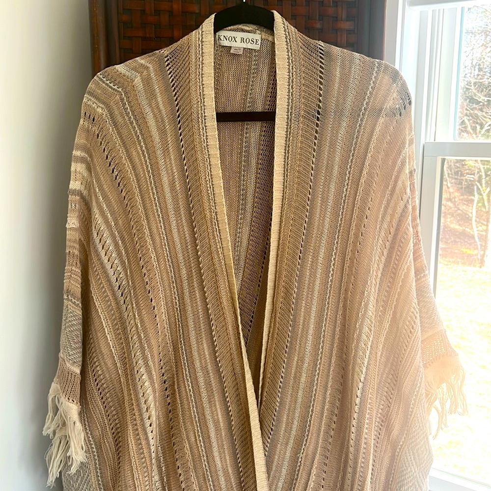 Bohemian neutral open shawl M/L